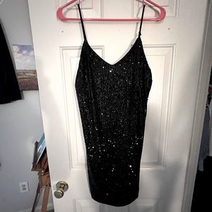 NWT Black sequin mini dress